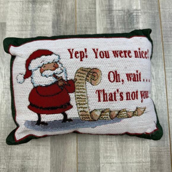 Christmas Santa Humor Throw Pillow Tapestry 11x7 Small‎ - Picture 1 of 6